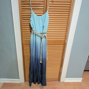 BCX Teal and Navy Ombre Maxi Dress